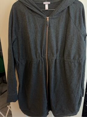 Maternity Charcoal Zip-up Hoodie